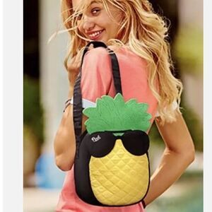 PINK Black Yellow Green Pineapple Insulated Lunch Bag Cooler